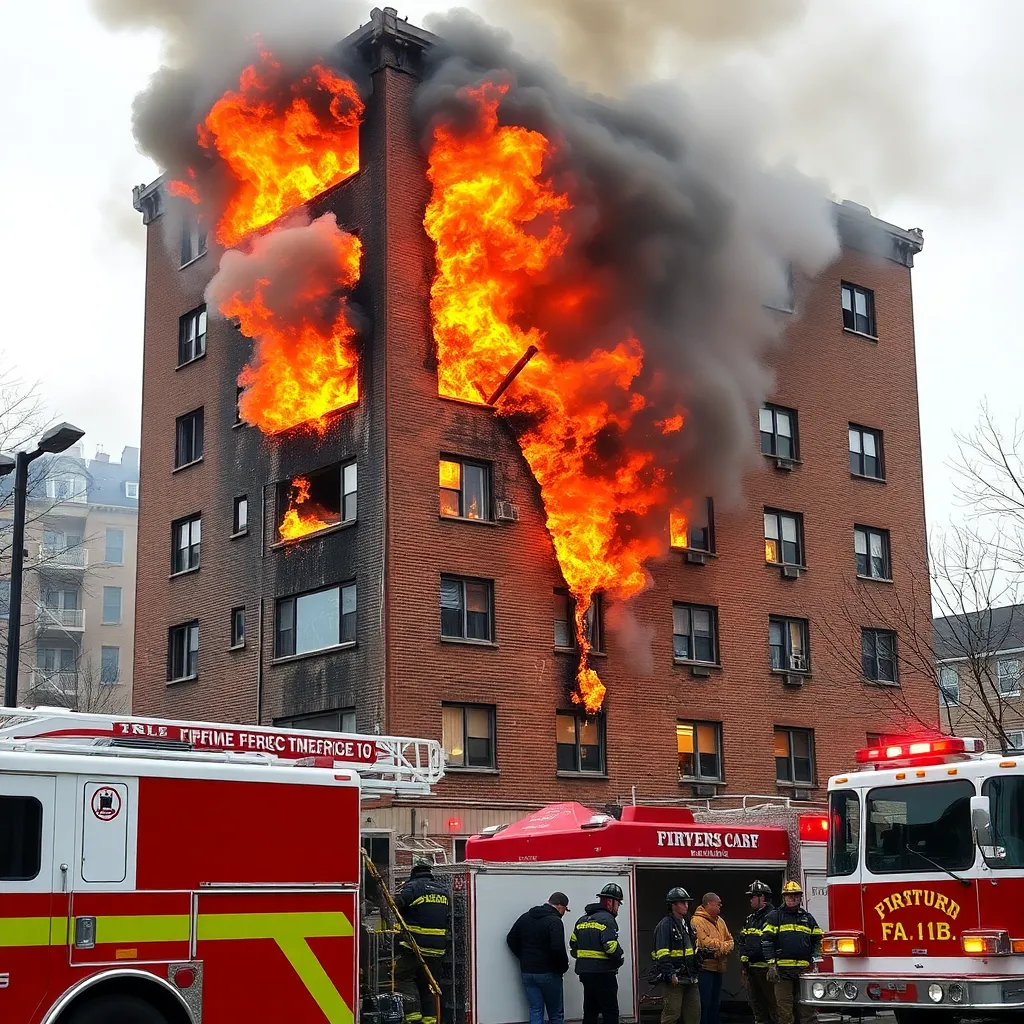 Пожар в жилом доме на улице Энгельса